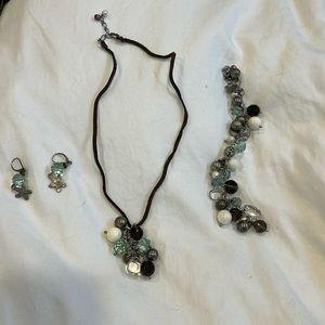 Beach necklace, bracelet earring set